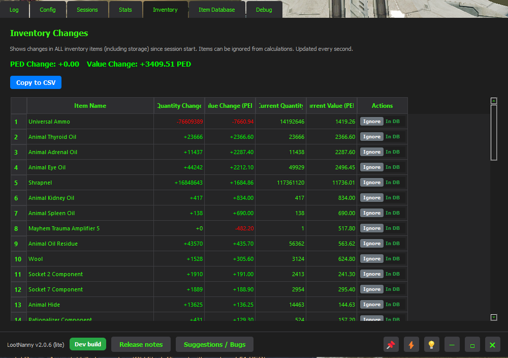 LootNanny 2.0 inventory tab screenshot